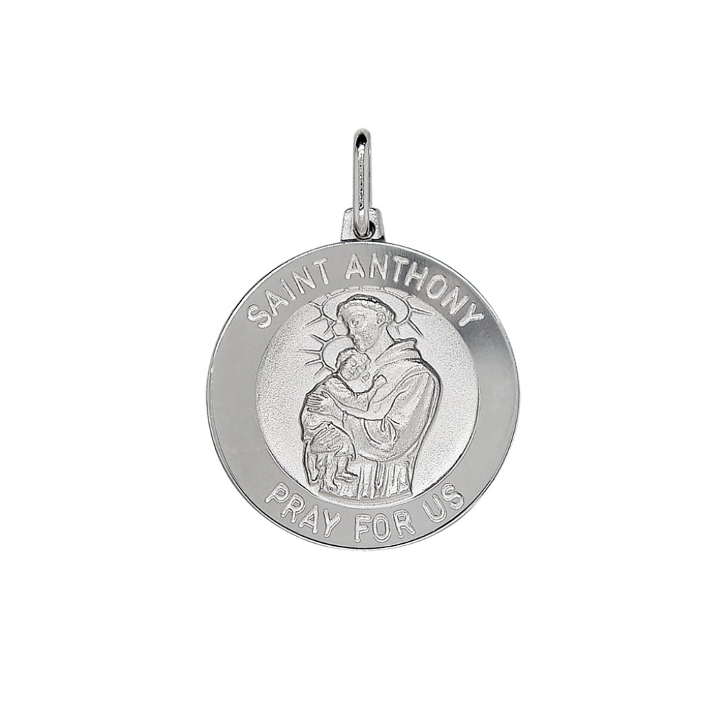 925 Sterling Silver Saint Anthony Medal Pendant Charm Italy